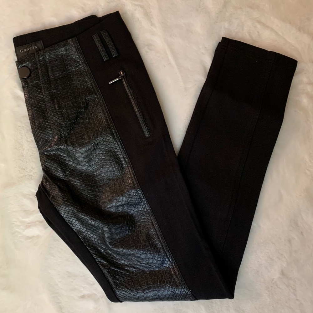 NWT gracia faux reptile pants
